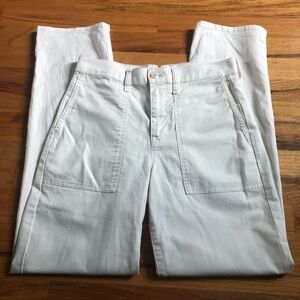 J Crew Straight Leg Cotton-Linen Blend Pants 27 Tall